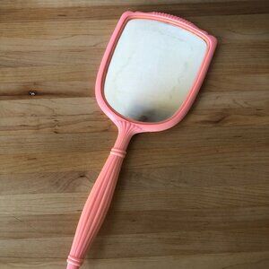 Vintage Pink Handheld Mirror Ornate Clean Girl Preppy Princess Boudoir Romantic